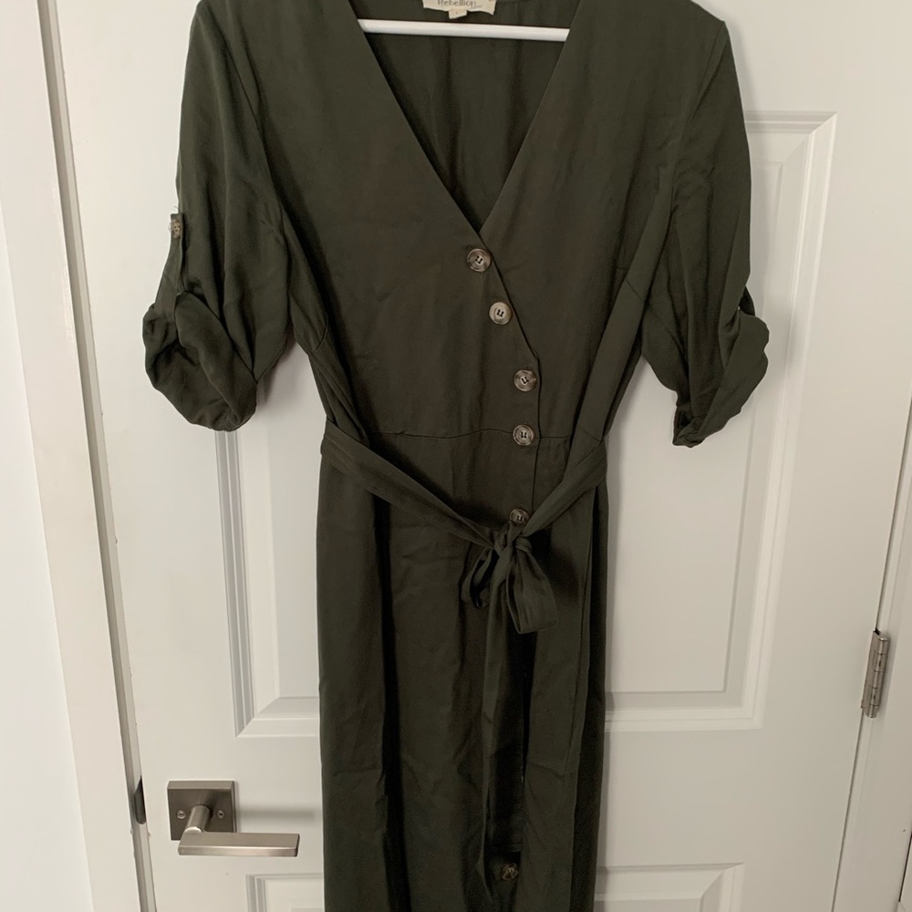 Olive Green Midi Dress